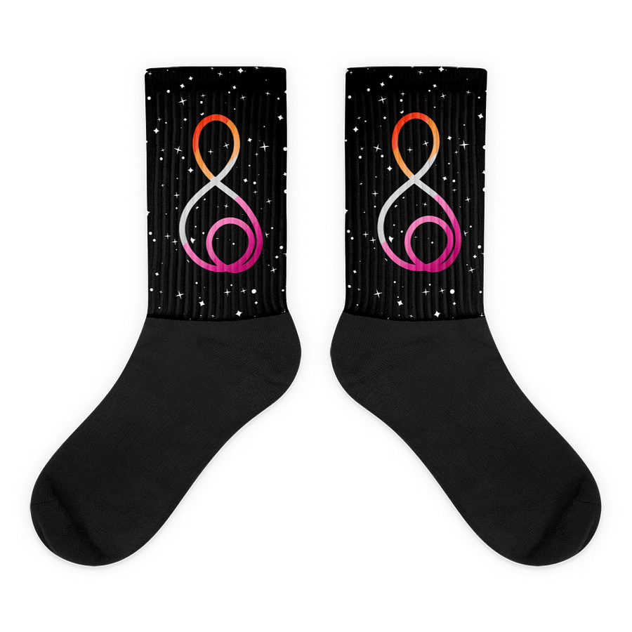 Treble Clef (Lesbian) - Black Foot Sublimated Socks product image (1)