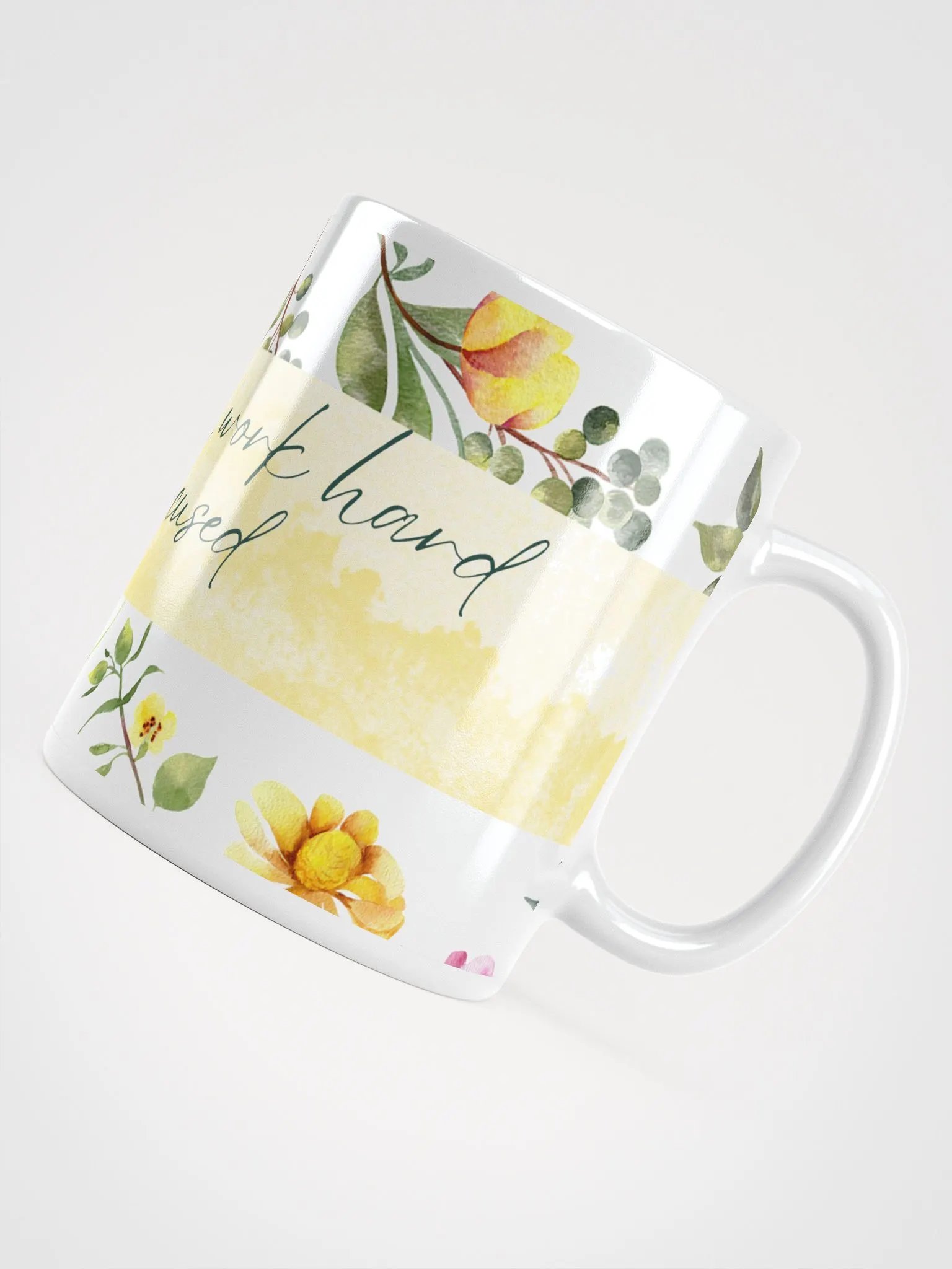 Floral Motivation White Glossy Mug product image (5)