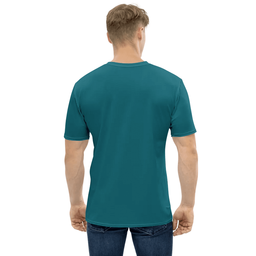 Plain Teal Blue True Summer Men's Crewneck Polyester Heavyweight Premium T-Shirt by Treasure Pie product image (3)