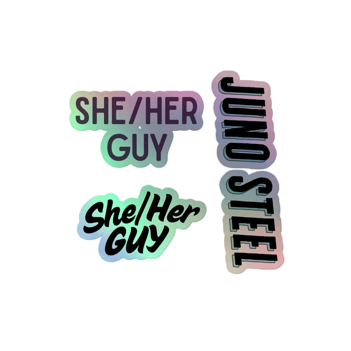 She-Her Guy + Juno Steel Holographic Stickers product image (2)