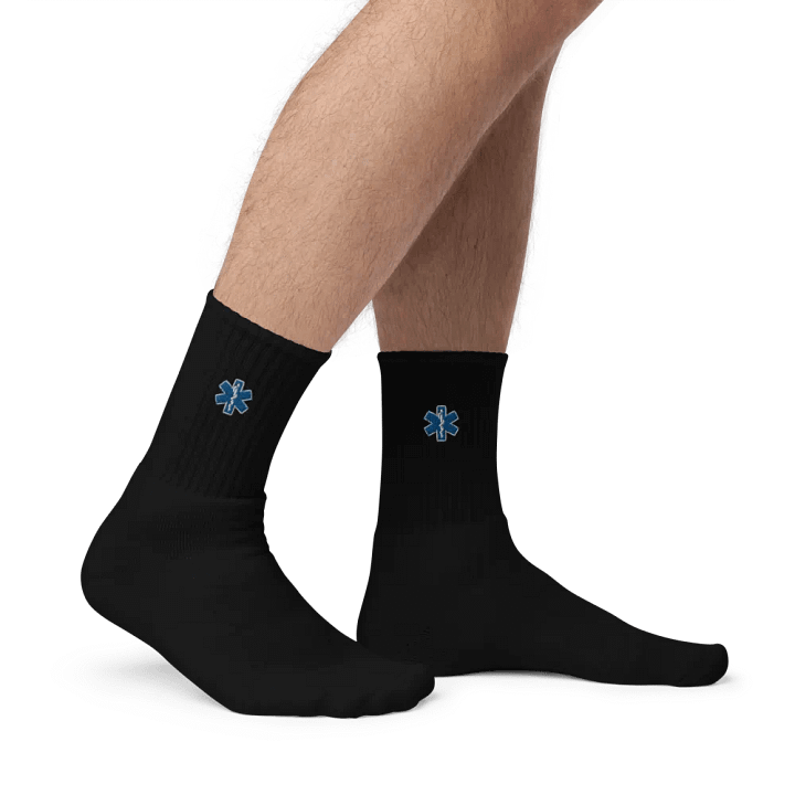 "Star of Life" Embroidered Crew Socks product image (2)