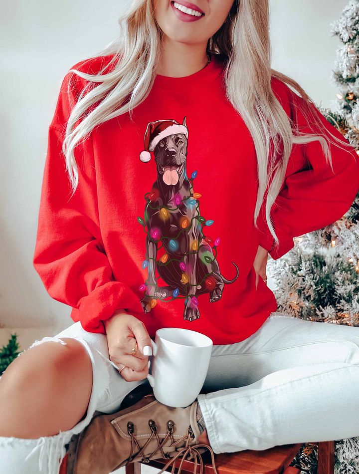 Funny Great Dane(Black, Cropped Ears) Christmas Sweatshirt product image (20)