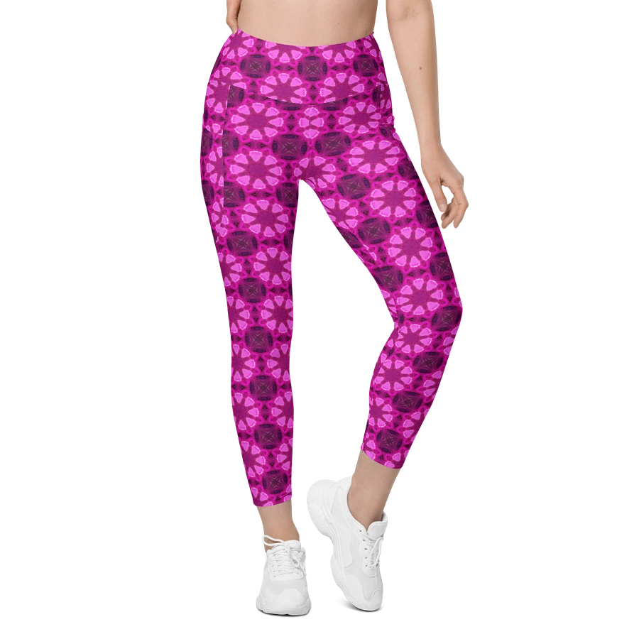 Abstract Raspberry Shapes Repeating Pattern Ladies Leggings product image (12)