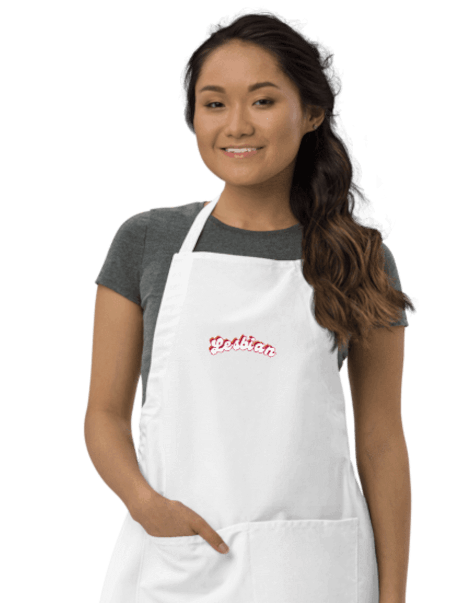 LGBTQIAP2S+ 2025, Curved Lesbian, Embroidered Apron product image (1)