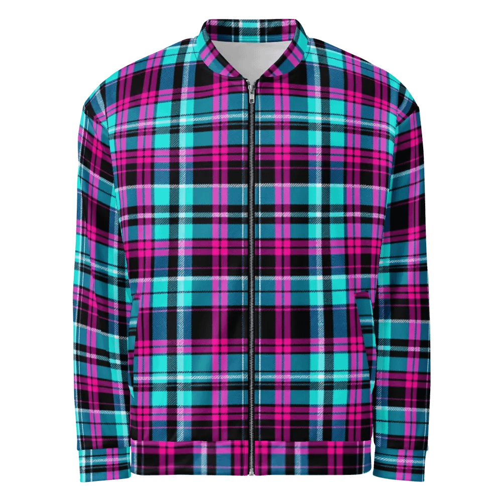 Vibrant Checkered Chaos Bomber Jacket product image (7)