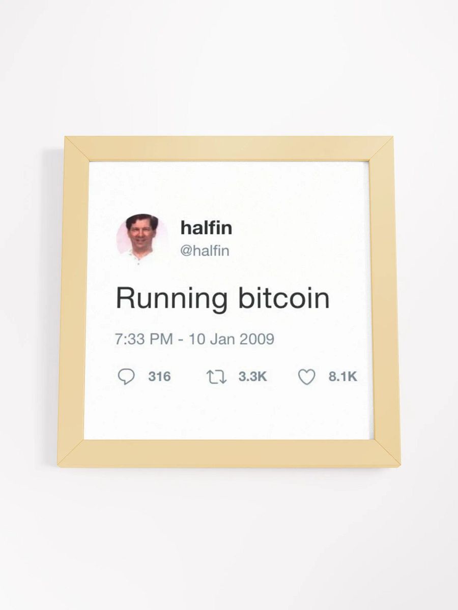Running bitcoin - Hal Finney Tweet Framed product image (18)