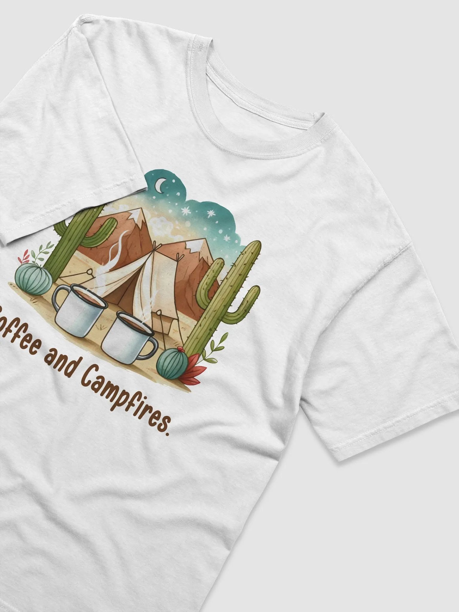 Coffee and Campfires Under Starry Skies Unisex Heavyweight T-Shirt product image (6)