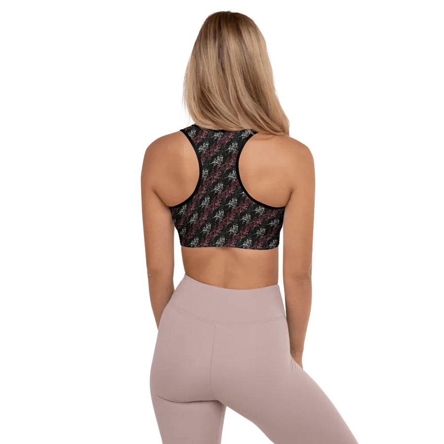 Black All-Over Print Padded Sports Bra product image (8)