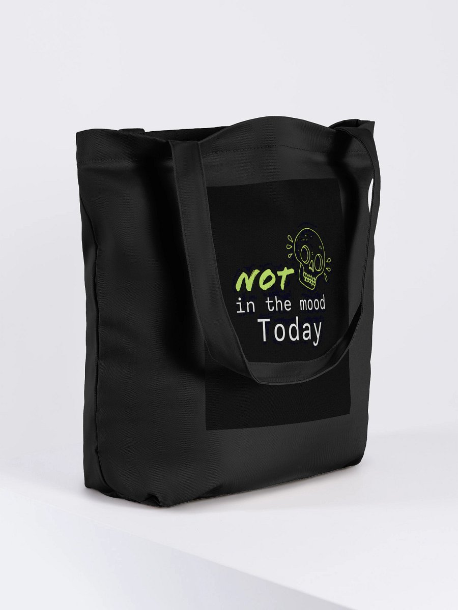 “Not in the Mood Today” Skull Graphic Black Tote Bag product image (4)