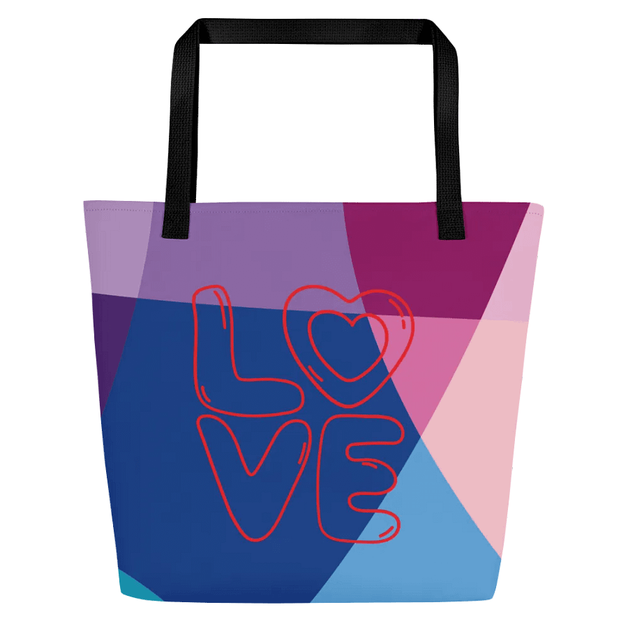 “Love” Multi-color Geometric Tote Bag product image (3)