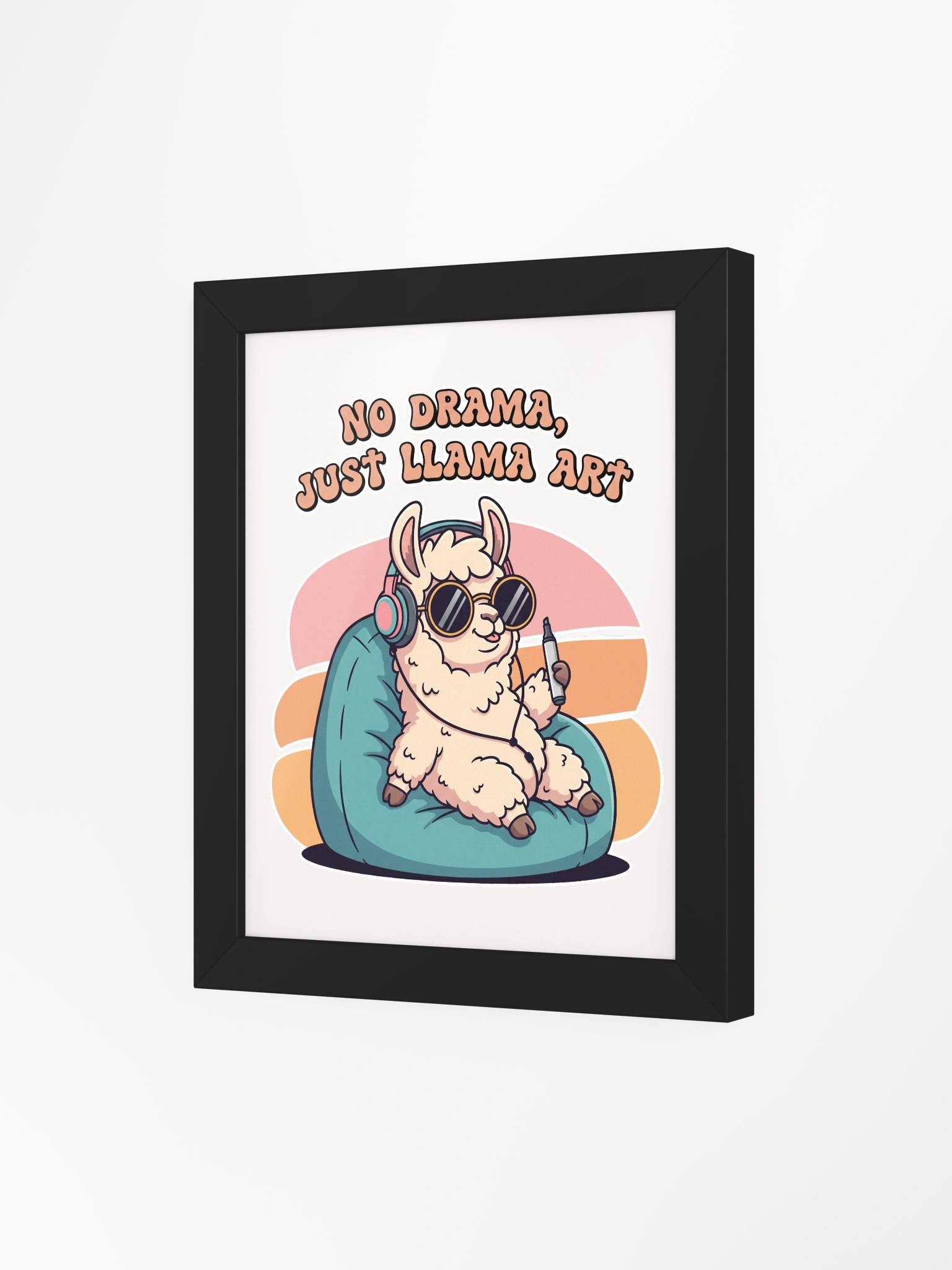Chill Llama with Marker Framed High-Quality Matte Poster product image (3)