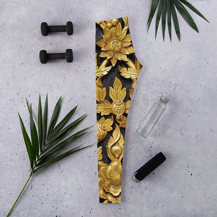 Golden Botanical Elegance Leggings product image (2)
