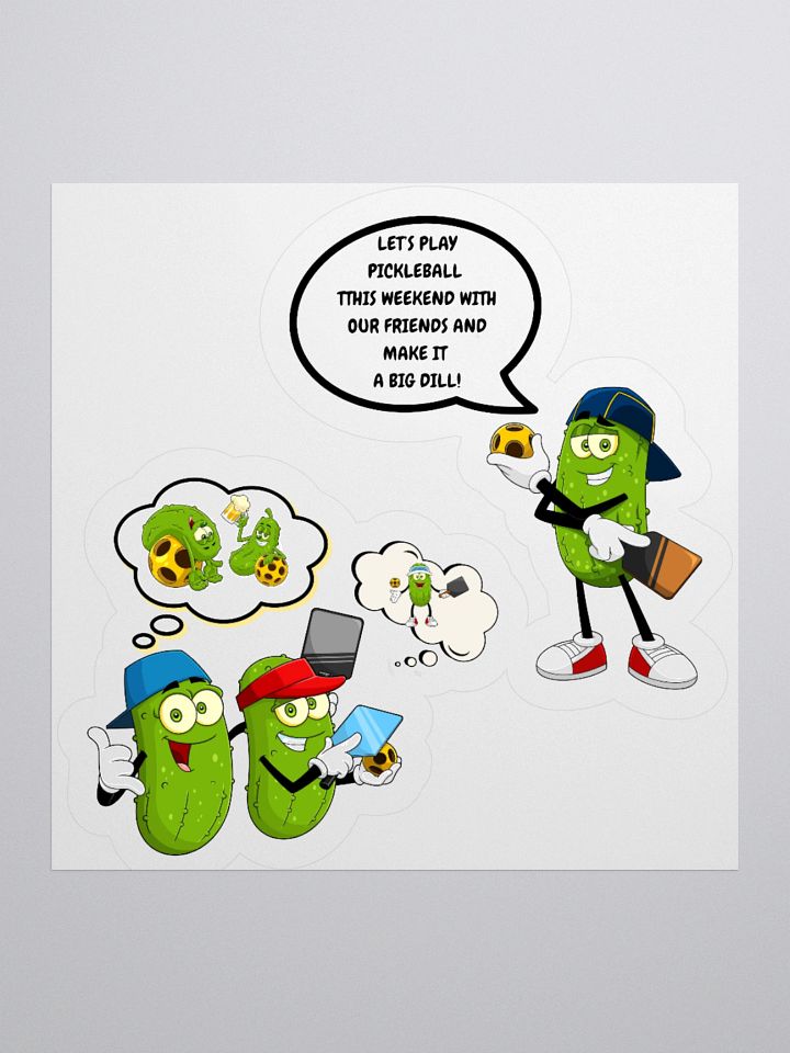 Pickleball Make It A Big Dill Kiss Cut Stickers product image (3)