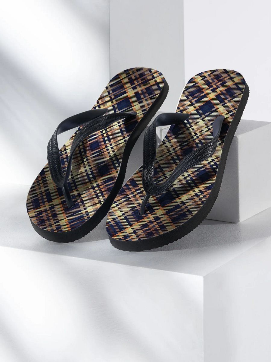 Brown Plaid Flip Flops product image (2)