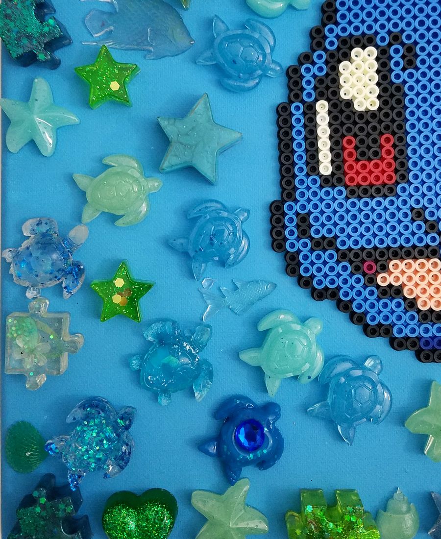 Squirtle Perler on Decorated Canvas product image (3)