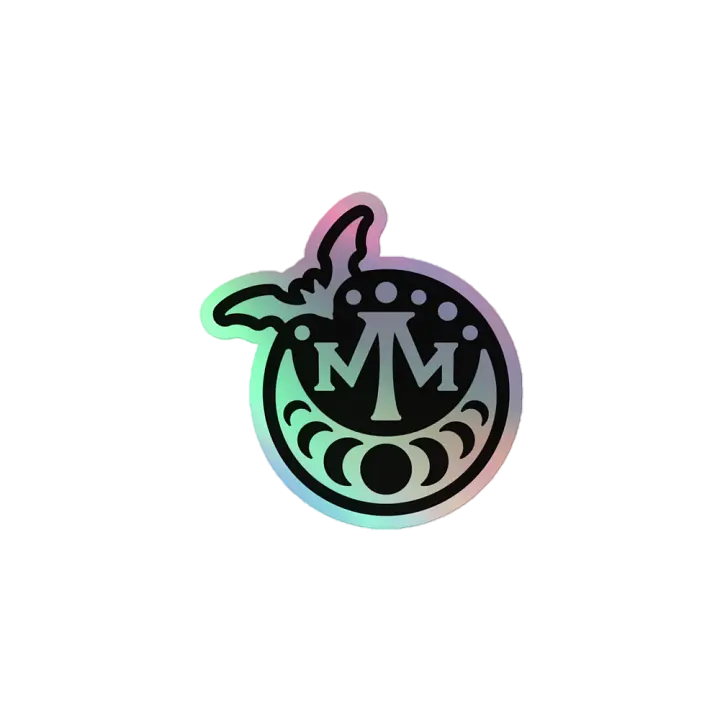 MM 𝖇𝖆𝖙 𝖑𝖔𝖌𝖔 holographic sticker product image (1)