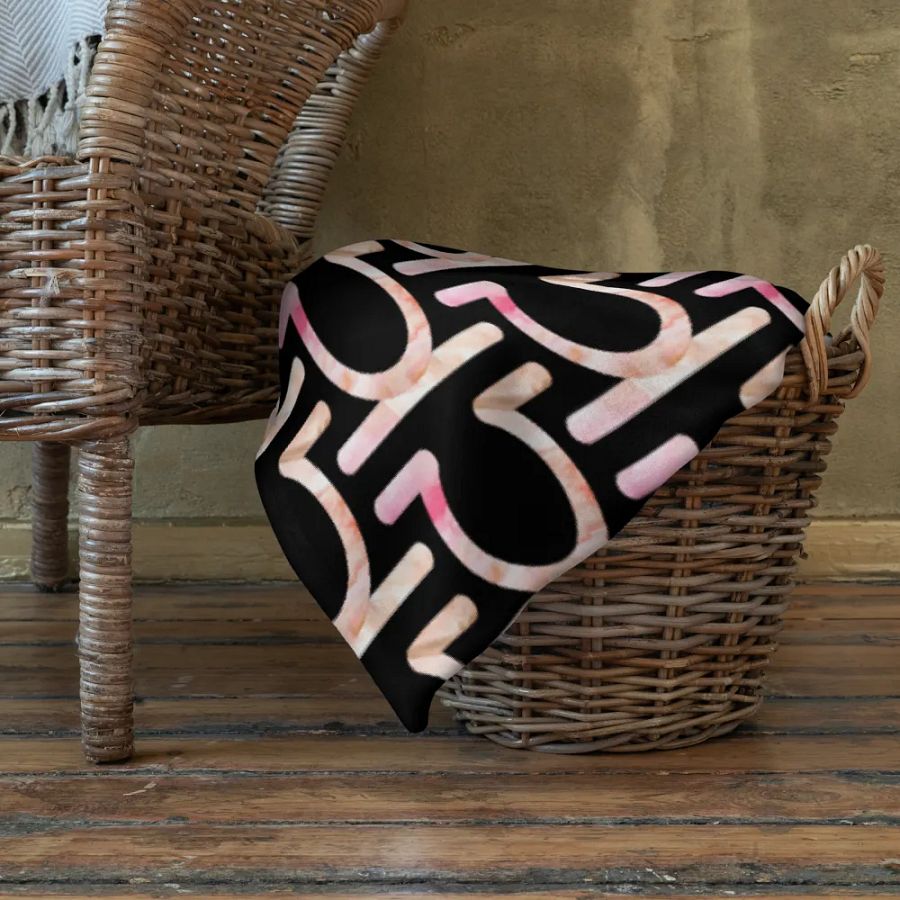 Libra Earth-tone Sigil Black Throw product image (10)
