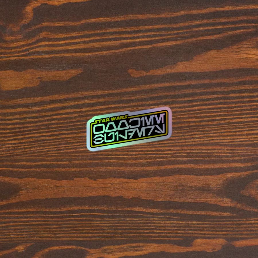 Wookiee Builders Logo Sticker (Aurebesh/Holo) product image (3)
