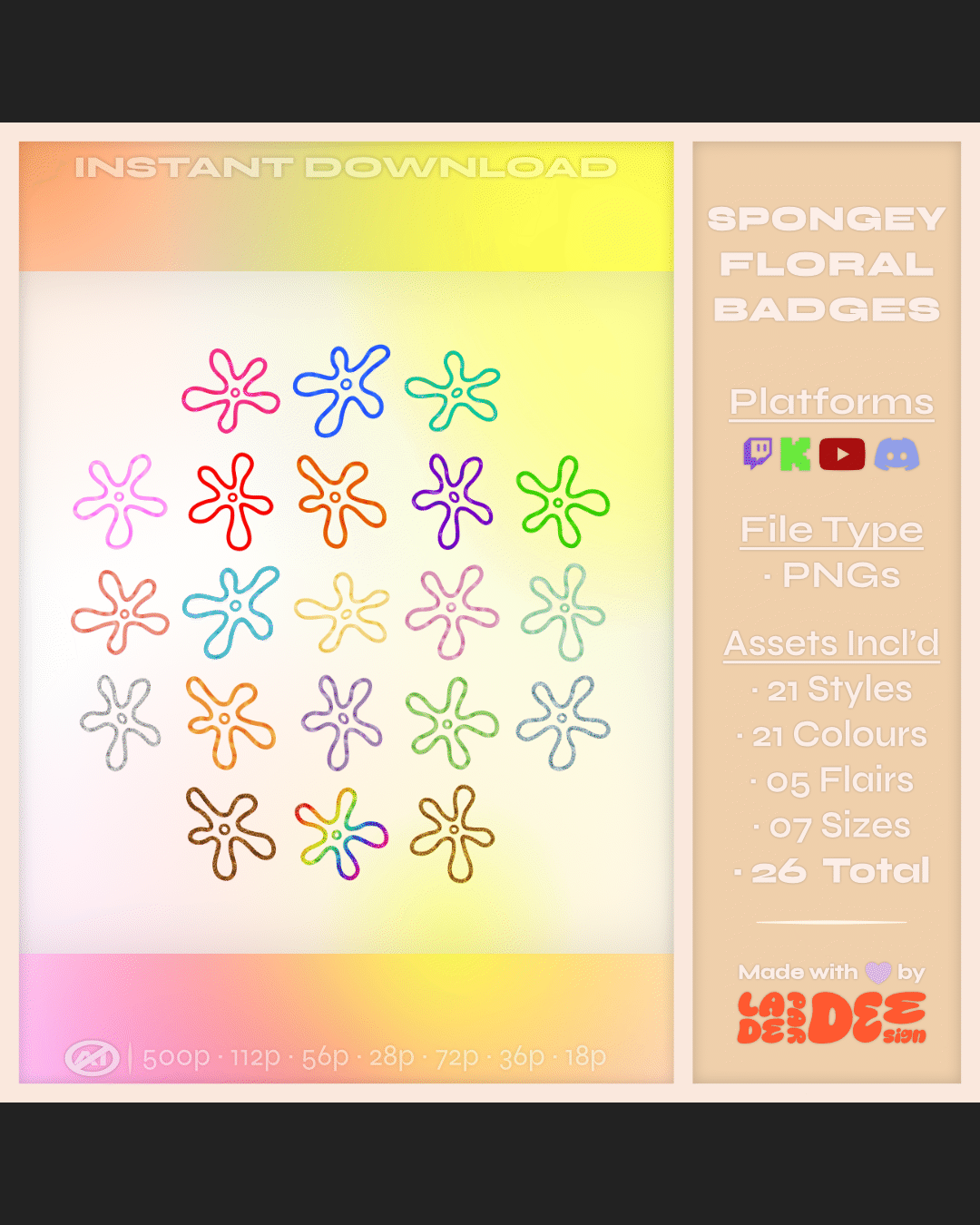 Spongey Floral Badges product image (1)