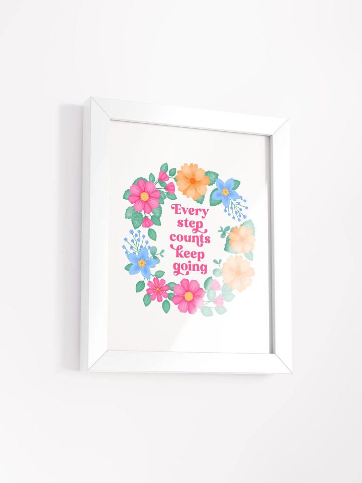 Every step counts keep going - Motivational Wall Art White product image (2)