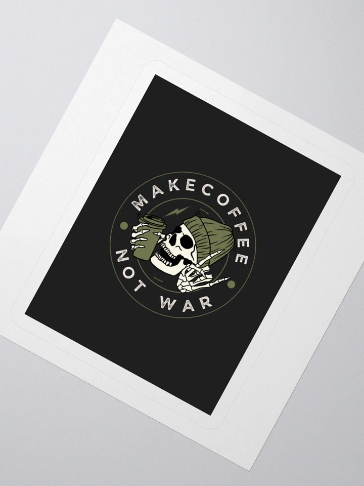 Peaceful Coffee Skeleton Sticker product image (6)