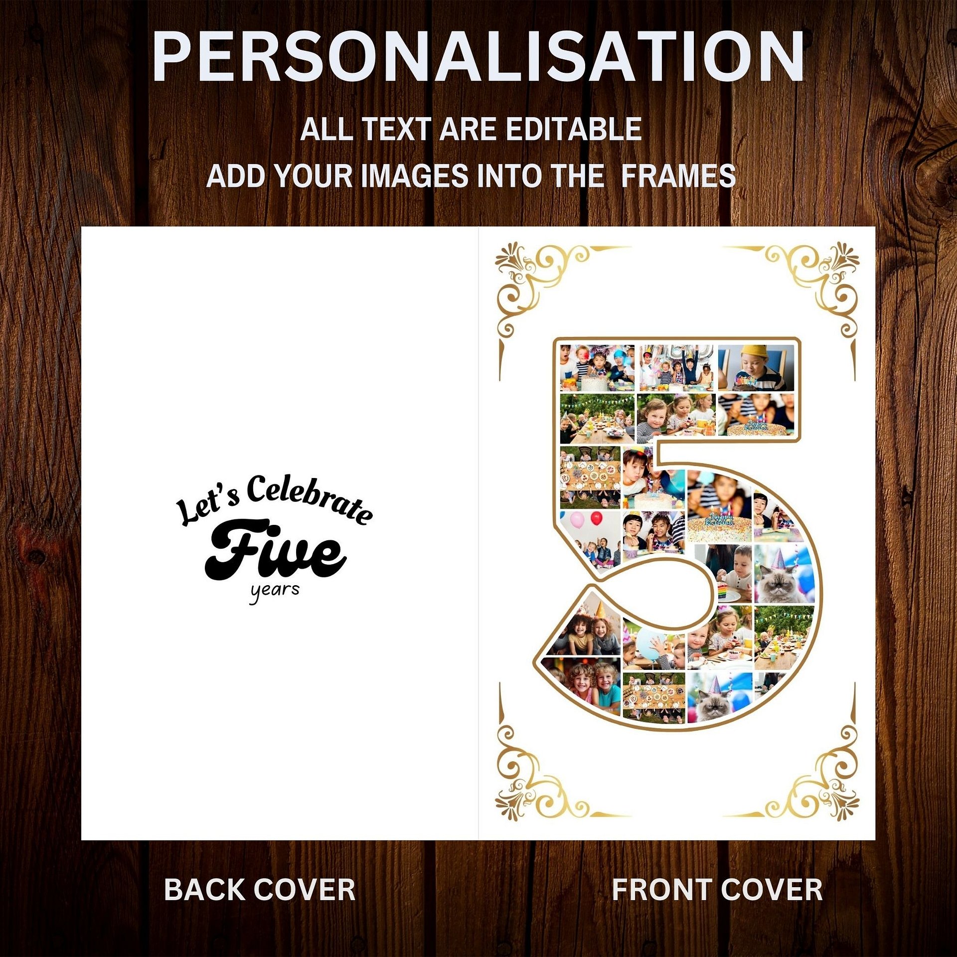 Five Year Celebration Card Photo Collage Canva Template product image (7)