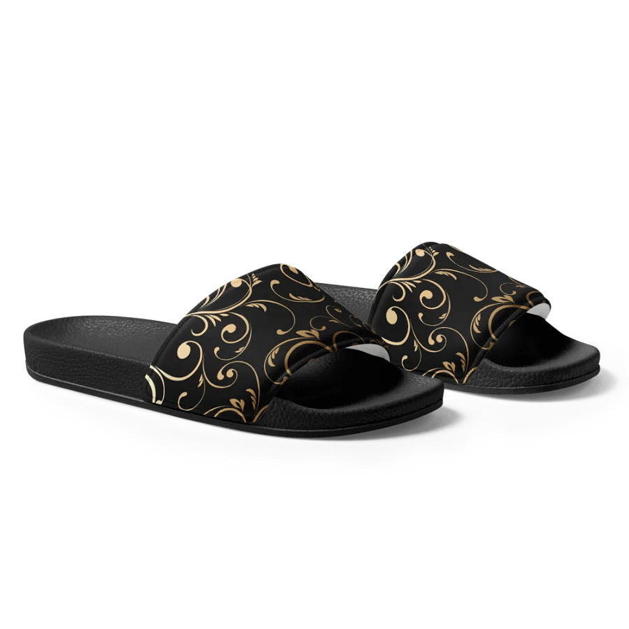 Golden Floral Swirl Men's Slides product image (4)