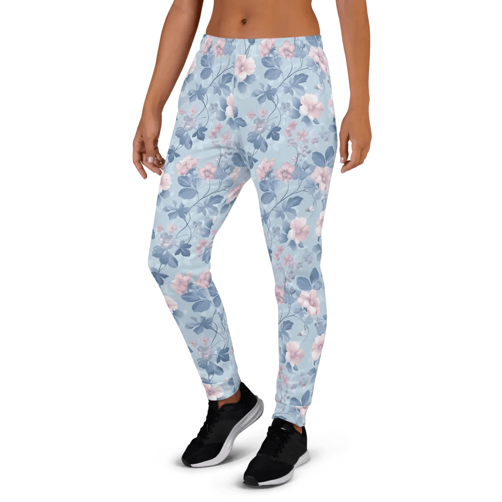 Serene Blue Blossoms Exercise Joggers product image (5)