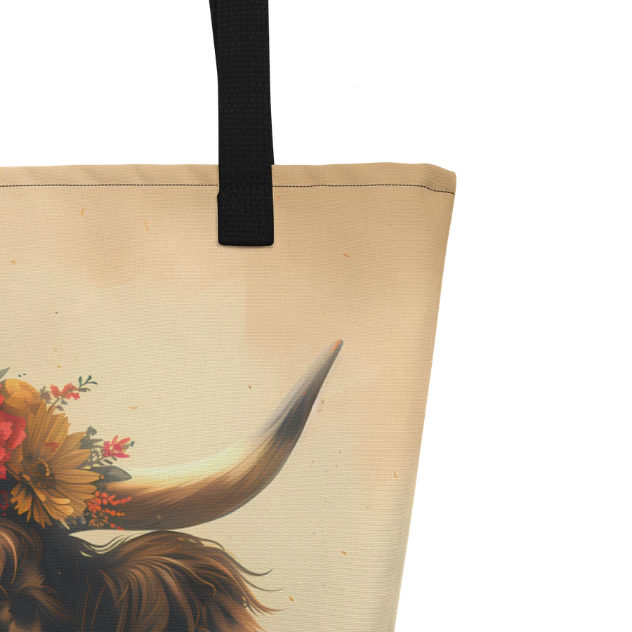 Tote Bag: Highland Cow Rustic Vintage Farm Animal Foral Style Design product image (5)
