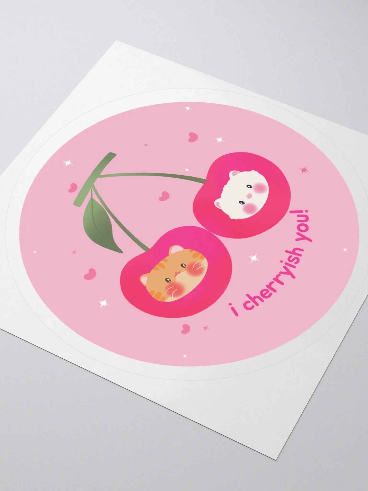I cherry-ish you! Cats Vinyl Sticker product image (3)