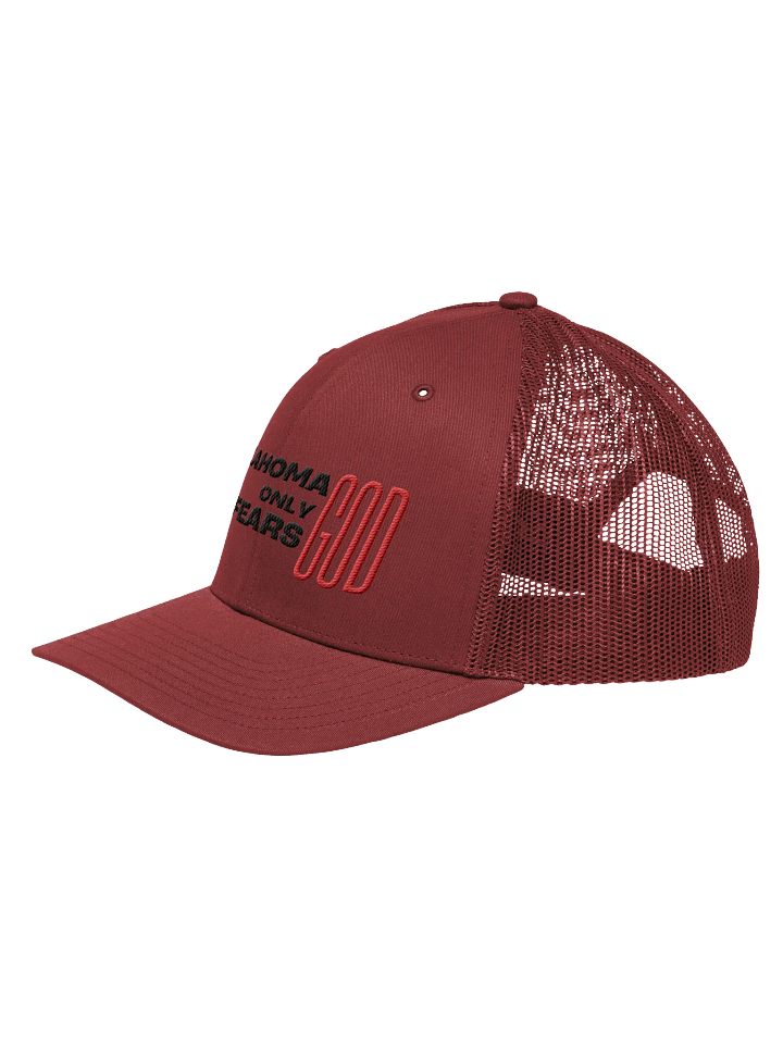 'OKLAHOMA ONLY FEARS GOD' snapback trucker product image (2)