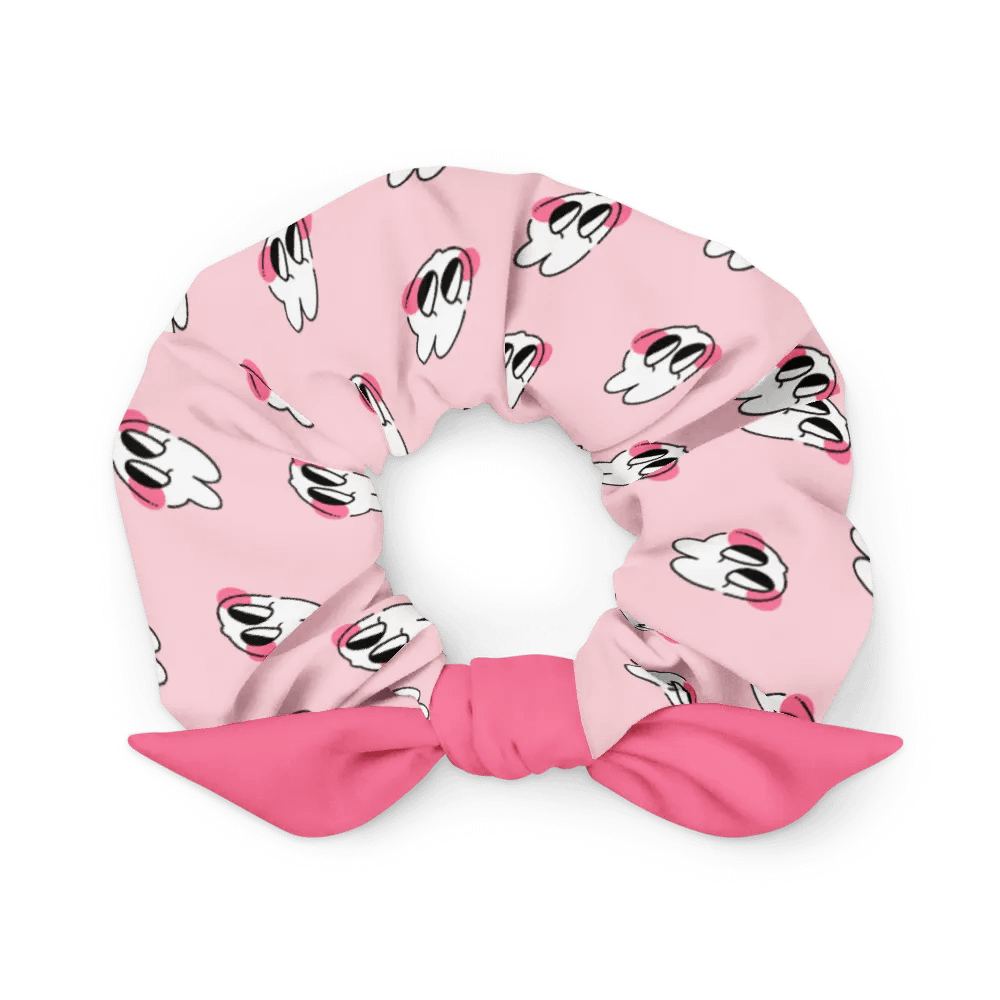 sneaky ⟡ printed scrunchie with bow [pink] product image (1)