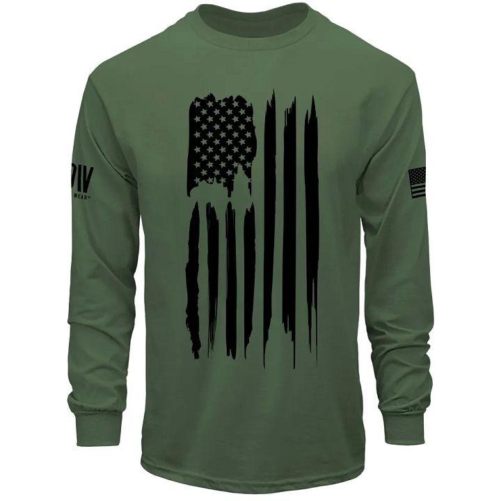 Mens Long Sleeve Shirt American Flag USA Patriotic T-Shirt product image (2)