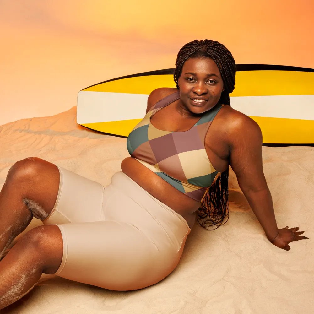 Abstract pastel geometric Longline Sports Bra product image (7)