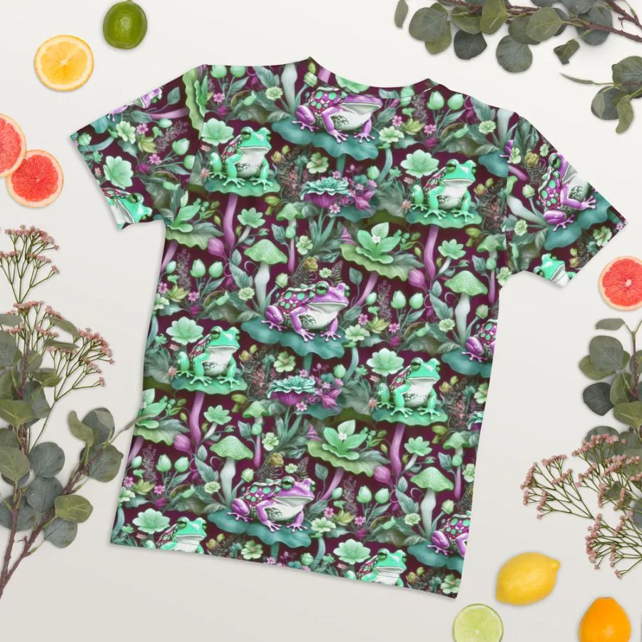 Mushroom Frogs Floral All Over Print T-shirt product image (8)