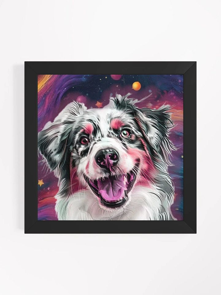 Blue Merle Australian Shepherd Cosmic Colors Framed Wall Art product image (1)