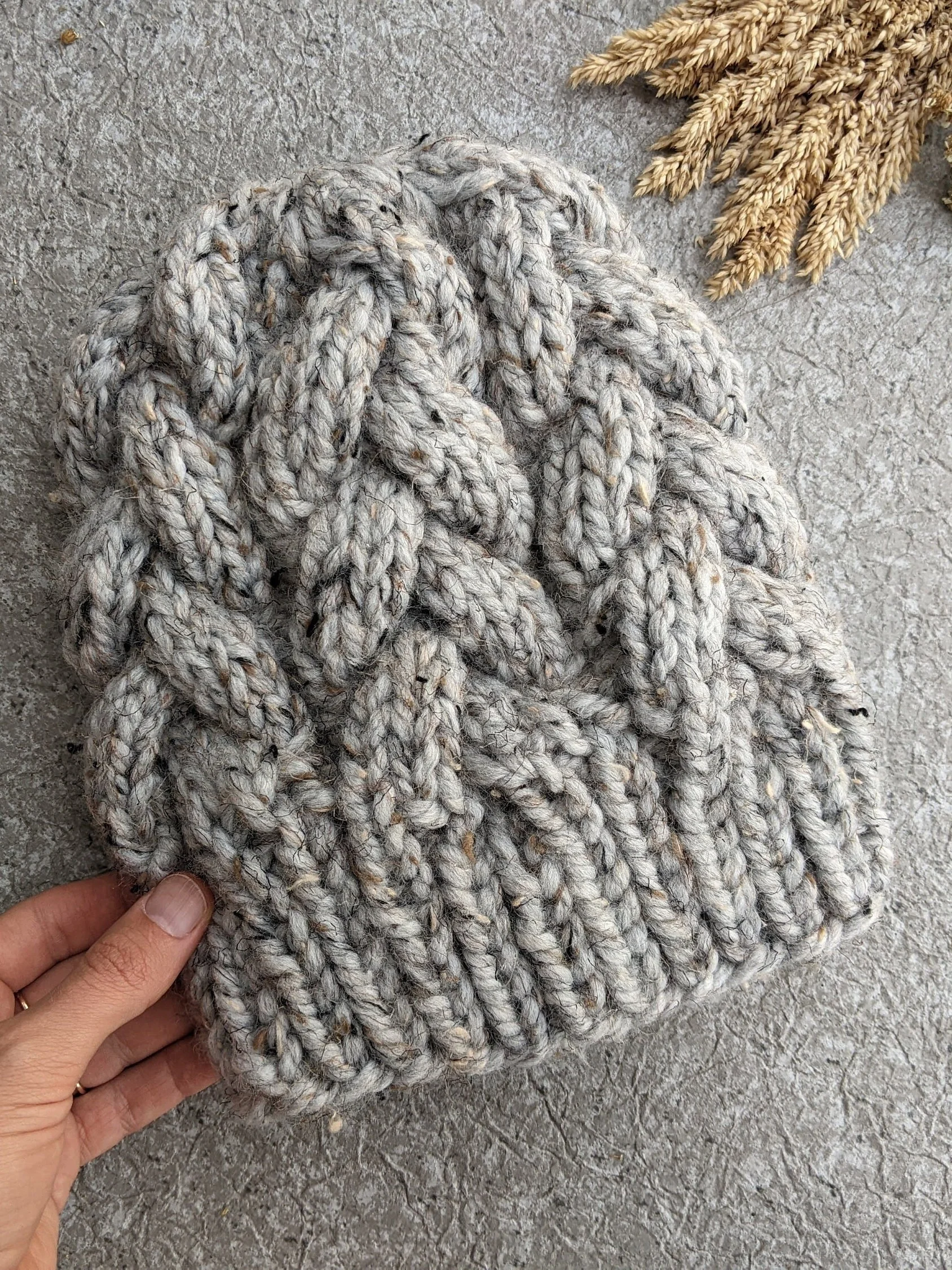 Chunky Cable Beanie Knitting Pattern product image (1)
