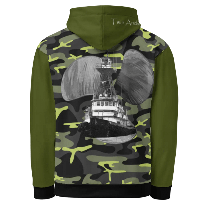Camouflage & Green Three blade prop Tug CE Hoodie product image (1)