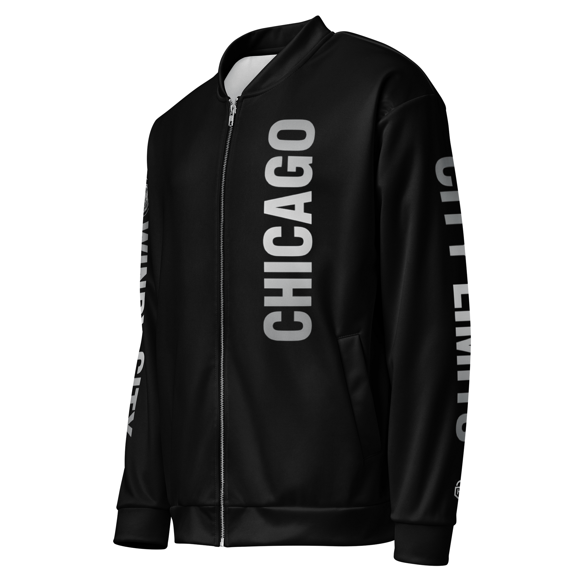 Grizzly Mode™ White Bomber Jacket with Black Trim | Chicago Bears | NFL Home Locker product image (3)