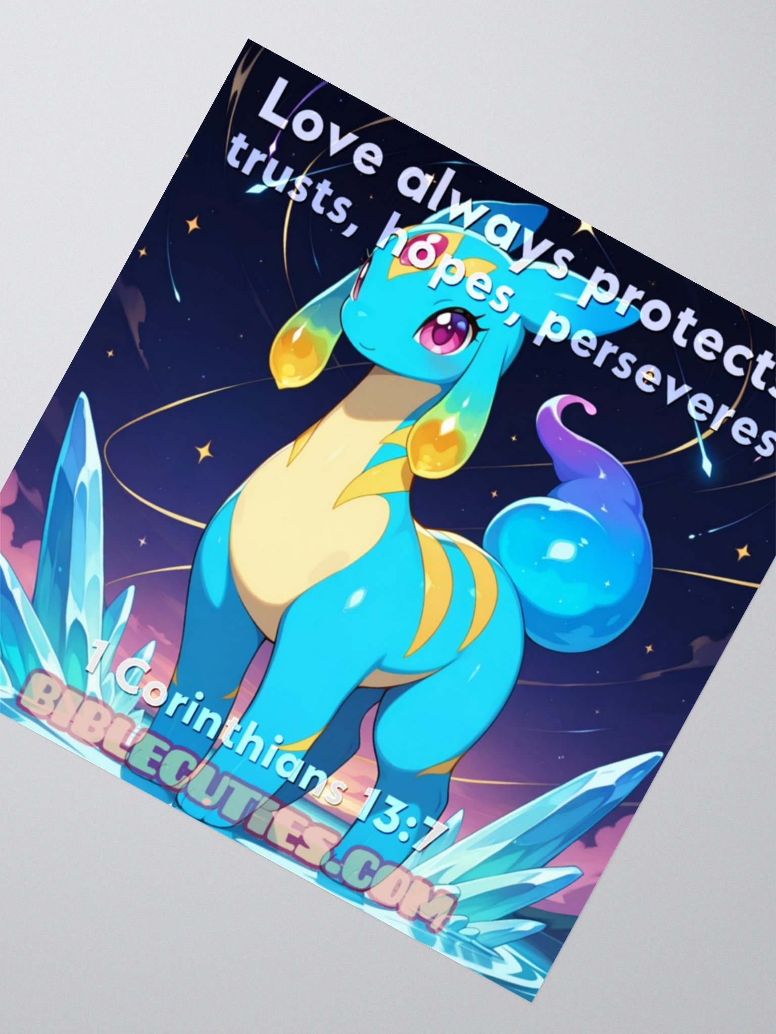 Bible Cuties Joanna - Love always protects, trusts, hopes perserveres Sticker . product image (3)