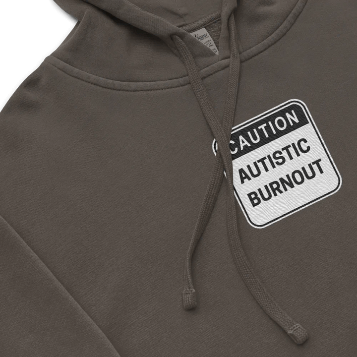 CAUTION: ASD BURNOUT embroidered pigment hoodie (B&W design) product image (1)