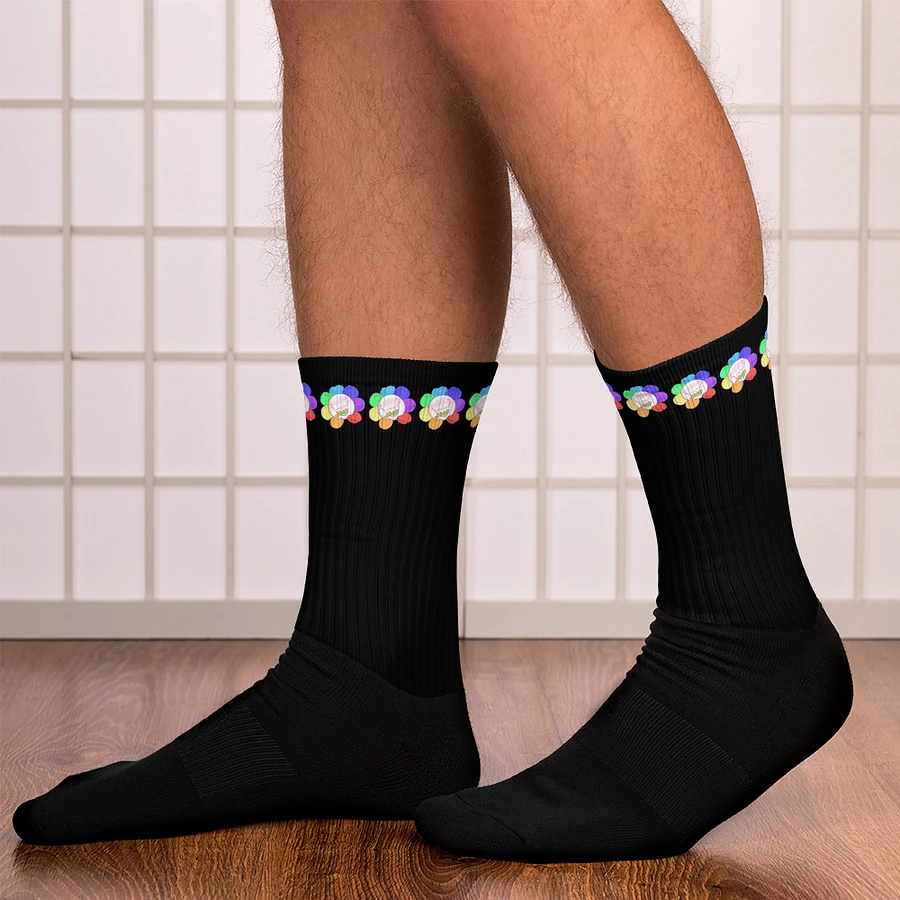 Black Flower Stripe Socks product image (12)