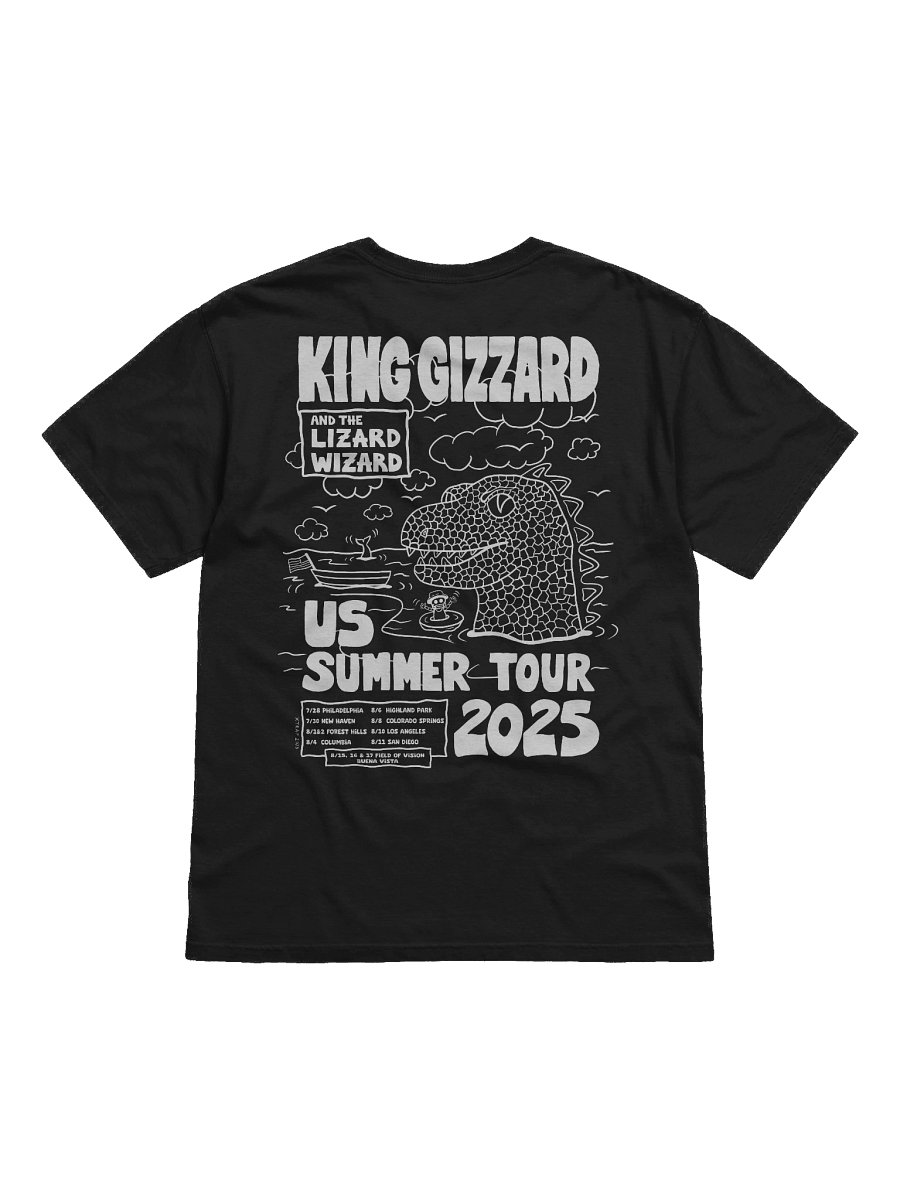KING GIZZARD US SUMMER TOUR 2025 BLACK T-SHIRT product image (2)