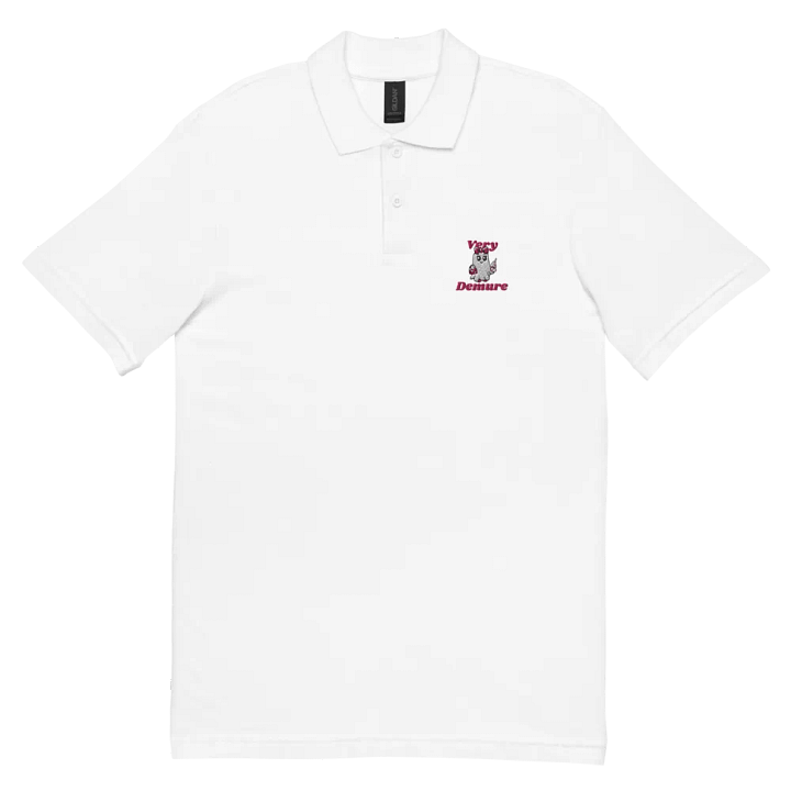 Very Demure Cute Ghost Embroidered Relaxed Fit Cotton Polo Shirt product image (1)