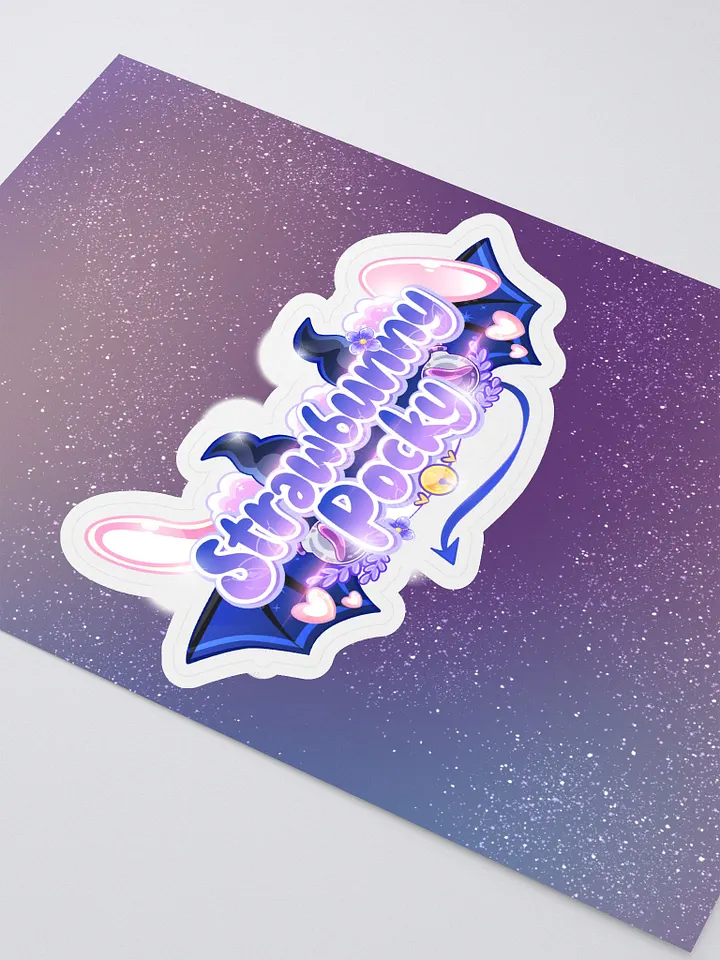 Strawbunny Pocky Kiss cut Sticker with Background product image (2)