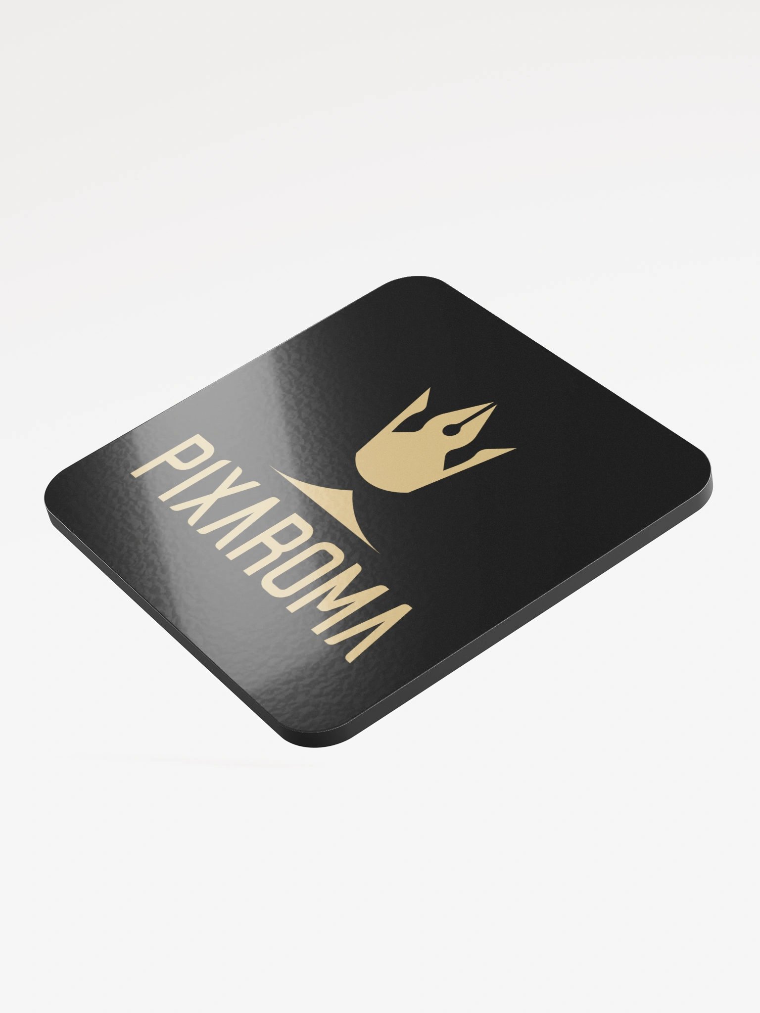 Pixaroma Crown Cork Coaster (Gold Logo - Black Edition) product image (3)