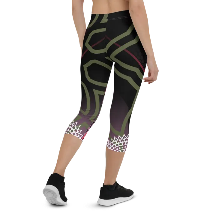 Sublicolor 301C All-Over Print Capri Leggings – Style Meets Comfort! 🎨👖 product image (2)