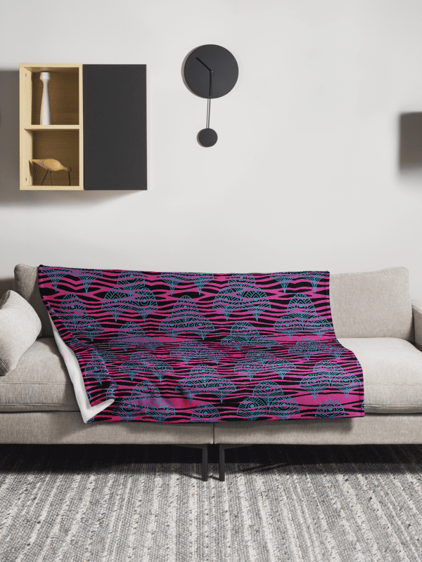 Pink Peacock Feathers Paradise Throw Blanket product image (9)
