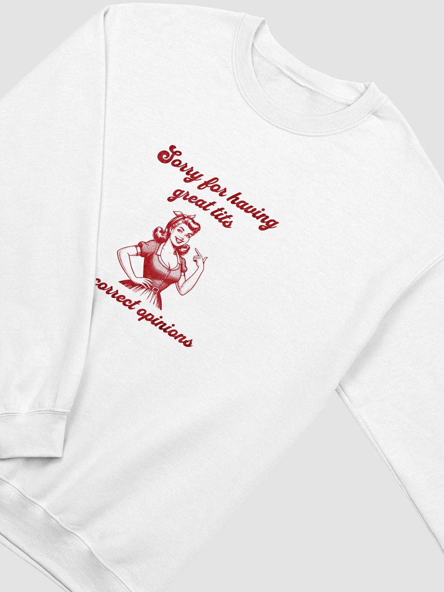 Funny Feminism Sweatshirt - „Sorry for Having Great Tits and Correct Opinions”, Y2K Meme Sweatshirt, Woman Sweatshirt product image (3)