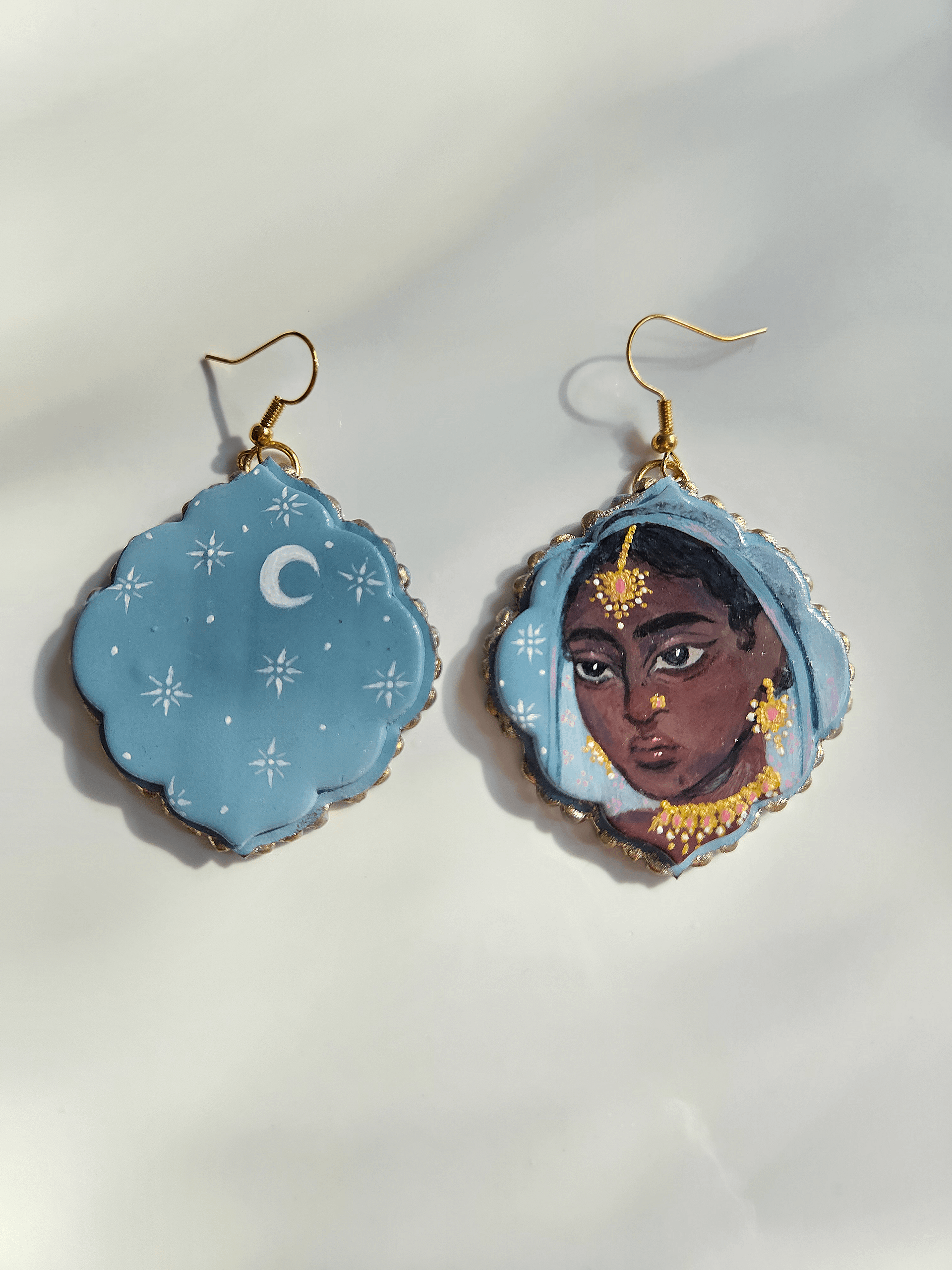 Blue Hand Painted Earrings product image (1)